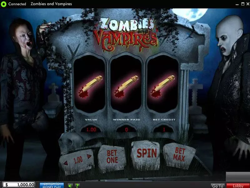 Main Screen Reels - 888 Zombies and Vampires Slot